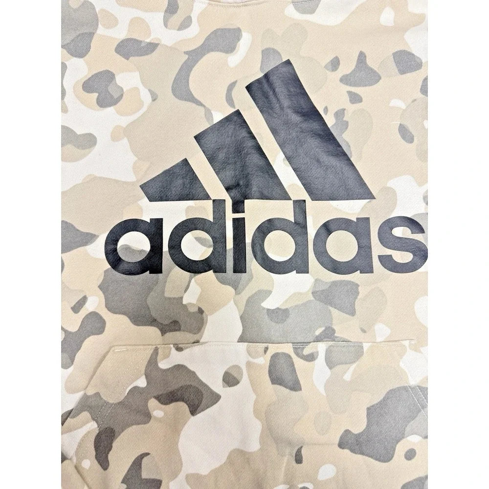 Adidas Boys Outfit Hoodie & Sweatpants Camo 10/12  Large Tan White Big Logo